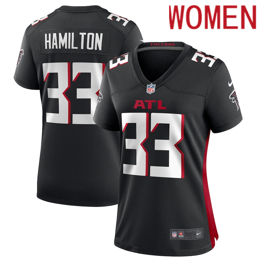 Women Atlanta Falcons 33 Antonio Hamilton Nike Black Game NFL Jersey
